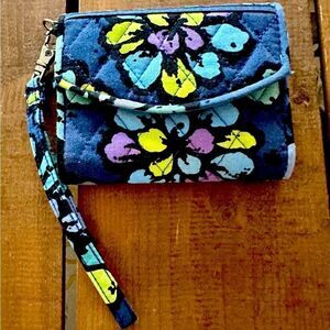 Vera Bradley indigo pop floral wristlet.